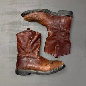 Red Wing Pecos Boots Mens 11.5 D Solid Brown Leather Oil Resisting USA 1132
